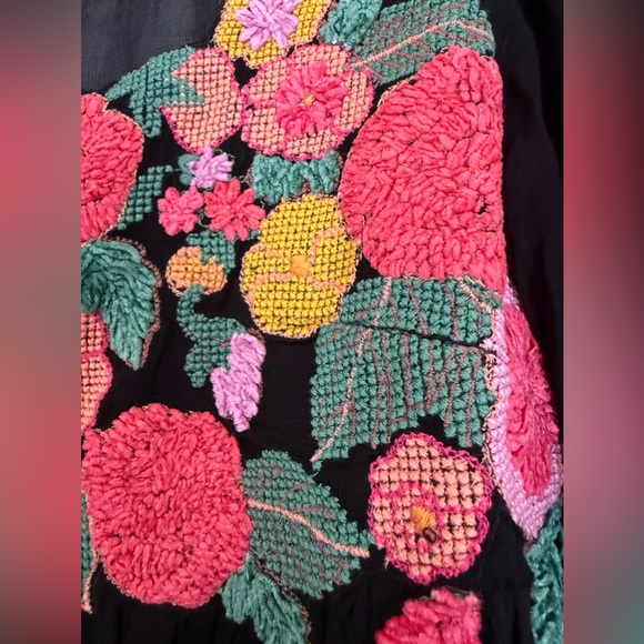 NWOT FREE PEOPLE Madeline Tunic Floral Embroidered Black Combo Size Small $168 - Picture 10 of 12